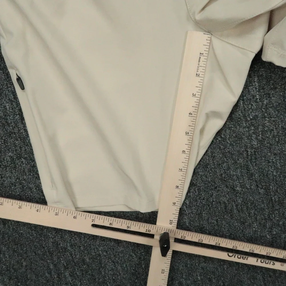 BYLT Shorts Mens Small Khaki Tan Kinetic Flat Front Zip Pocket Stretch Golf
